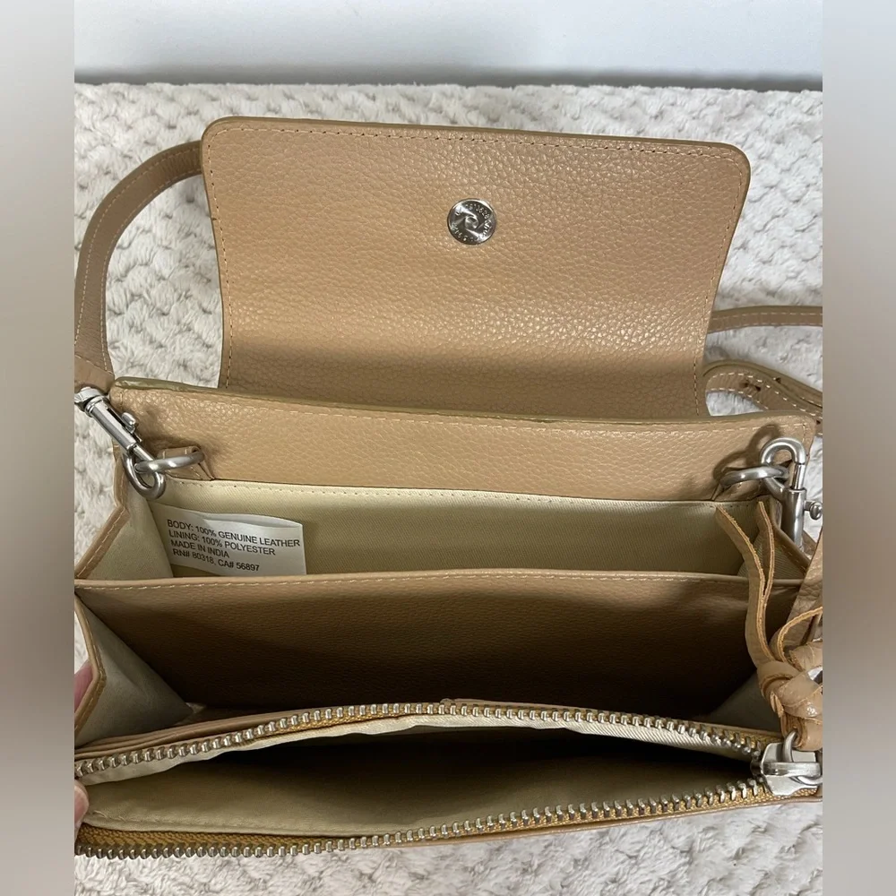 Lucky Brand Genuine Leather Tan Crossbody